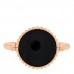 18K Rose Gold Diamond Black Onyx Rose Des Vents Ring 53 6.5