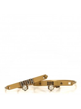 Metal Crystal Dio(r)evolution Bracelet Set Gold