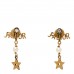 Pearl Crystal Star J'adior Drop Earrings Antique Gold