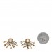 Crystal Pearl Star Earrings Aged Gold