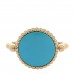 18K Yellow Gold Diamond Turquoise Rose Des Vents Ring 50 5.25