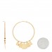 18K Yellow Gold Heart Charm Hoop Earrings