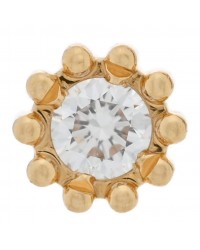 18K Yellow Gold Diamond Mimirose Single Stud Earring