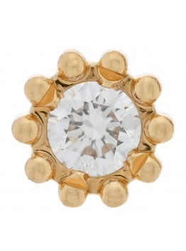 18K Yellow Gold Diamond Mimirose Single Stud Earring