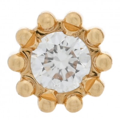 18K Yellow Gold Diamond Mimirose Single Stud Earring