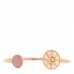 18K Rose Gold Diamond Pink Opal Mother of Pearl Rose Des Vents Cuff Bracelet