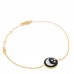 18K Yellow Gold Diamond Black Onyx Mother of Pearl Rose Celeste Bracelet