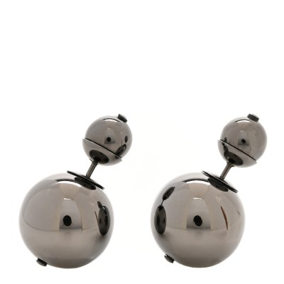 Metal Mise En Dior Tribal Earrings Black Ruthenium