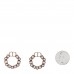 Crystal Pearl Petit CD Earrings Gold Pink
