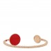 18K Rose Gold Diamond Ceramic Rose Des Vents Cuff Bracelet Red