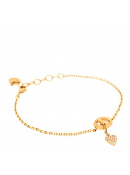 CD Crystal Heart Bracelet Gold
