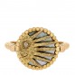 18K Yellow White Gold Diamond Black Onyx Mother of Pearl Rose Celeste Ring 50 5.25