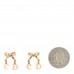Metal Bow Drop Earrings Gold