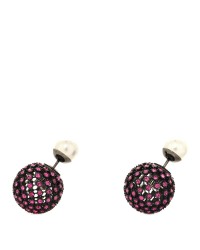 Crystal Pearl Dior Tribales Earrings Black Pink