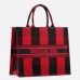 D Book Tote Bag  Check Embroidered Canvas