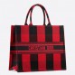 D Book Tote Bag  Check Embroidered Canvas