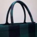 D Book Tote Bag  Check Embroidered Canvas
