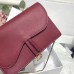 D Bordeaux Calskin Saddle Chain Clutch