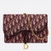 D Bordeaux Oblique Saddle Chain Clutch