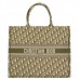 D Book Tote Bag In Green Oblique Canvas