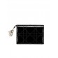D Lady D Flap Card Holder in Black Patent Cannage Lambskin