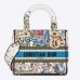 CD Women CD Medium Lady D-Lite Bag Latte Multicolor D-Constellation Embroidery