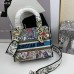 CD Women CD Medium Lady D-Lite Bag Latte Multicolor D-Constellation Embroidery