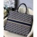 CD Unisex CD Large Book Tote Navy Blue CD Oblique Embroidery