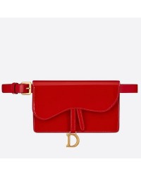 D Saddle Belt Bag In Red Patent Leather