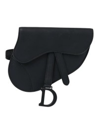 CHRISTIAN D Ultra Matte Calfskin Saddle Belt Bag Black