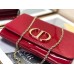 D 30 Montaigne Wallet On Chain In Red Patent Calfskin