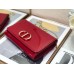 D 30 Montaigne Wallet On Chain In Red Patent Calfskin