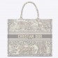 CD Unisex CD Large CD Book Tote Gray Toile De Jouy Embroidery