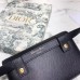 D Black Calfskin Saddle Belt Bag