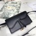 D Black Calfskin Saddle Belt Bag