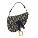 CHRISTIAN D Oblique Mini Saddle Bag Blue