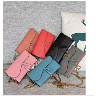 D Saddle Wallet in Goatskin Queen Mint