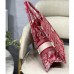 CD Unisex Medium Book Tote Burgundy Toile De Jouy Stripes Embroidery