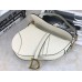 CHRISTIAN D Grained Calfskin Saddle Bag White