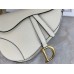 CHRISTIAN D Grained Calfskin Saddle Bag White