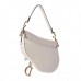 CHRISTIAN D Grained Calfskin Saddle Bag White