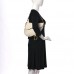 CHRISTIAN D Grained Calfskin Saddle Bag White