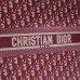 CD Unisex CD Book Tote Maroon CD Oblique Embroidered Velvet