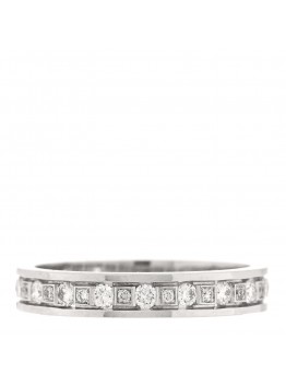 18K White Gold Diamond Belle Epoque Band Ring 53 6.25