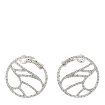 18K White Gold Diamond Battito D’ali Earrings