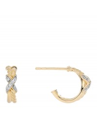 18K Yellow Gold Diamond Petite Crossover X Earrings