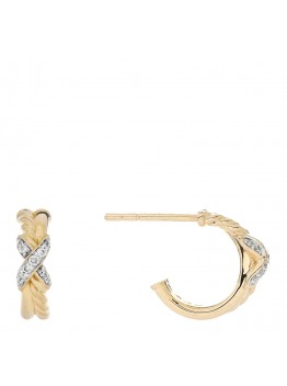 18K Yellow Gold Diamond Petite Crossover X Earrings