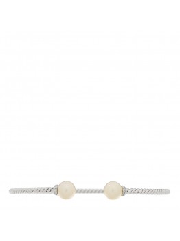 18K White Gold Diamond Cultured Pearl 7mm Solari Bracelet
