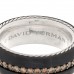 Titanium Sterling Silver Diamond Streamline Band Ring 67 12