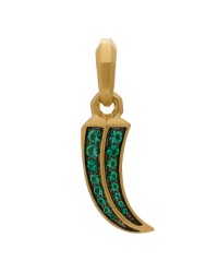 18K Yellow Gold Emerald Roman Claw Amulet Pendant